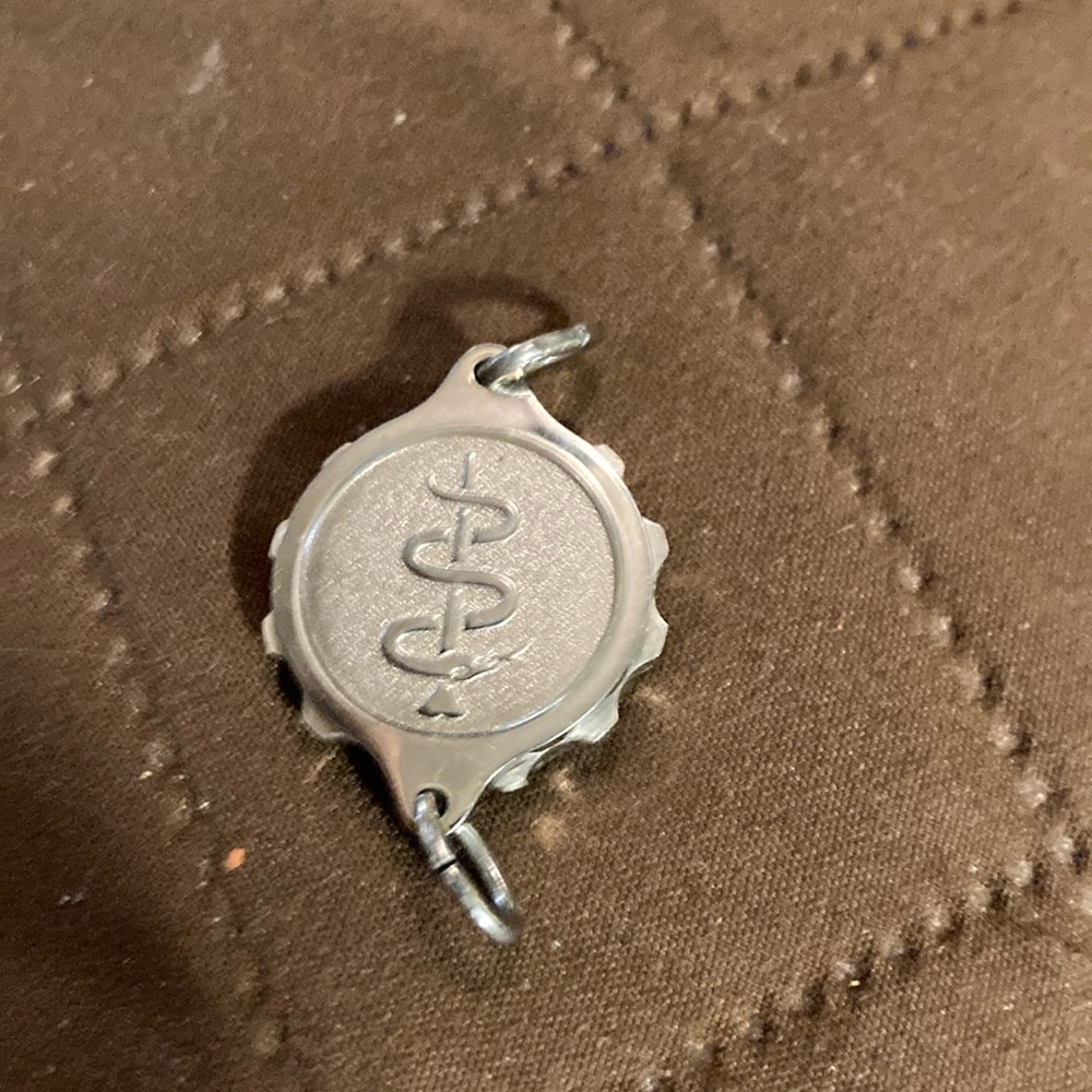 Stainless Steel SOS Talisman for bracelet.#221